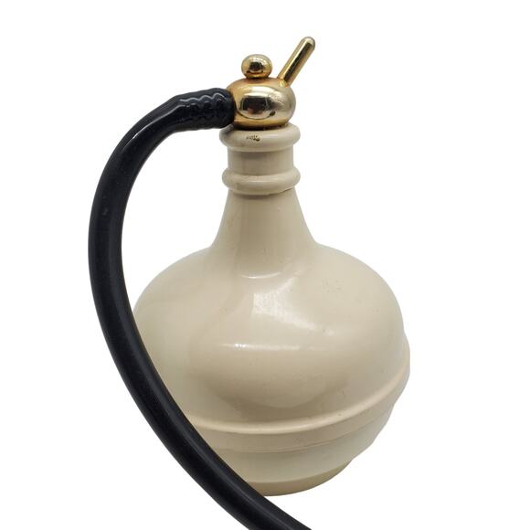 Italian Large Afra Perfume Atomizer Bottle Mid Century Cream Black Bulb Sprayer - Picture 7 of 14